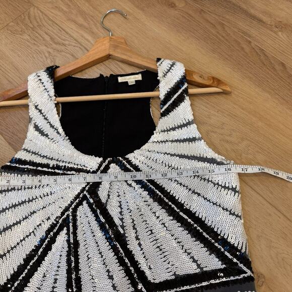 NYE Shoshanna Black & White Sequin Geometric Mini Dress – Size 0 - Picture 6 of 7